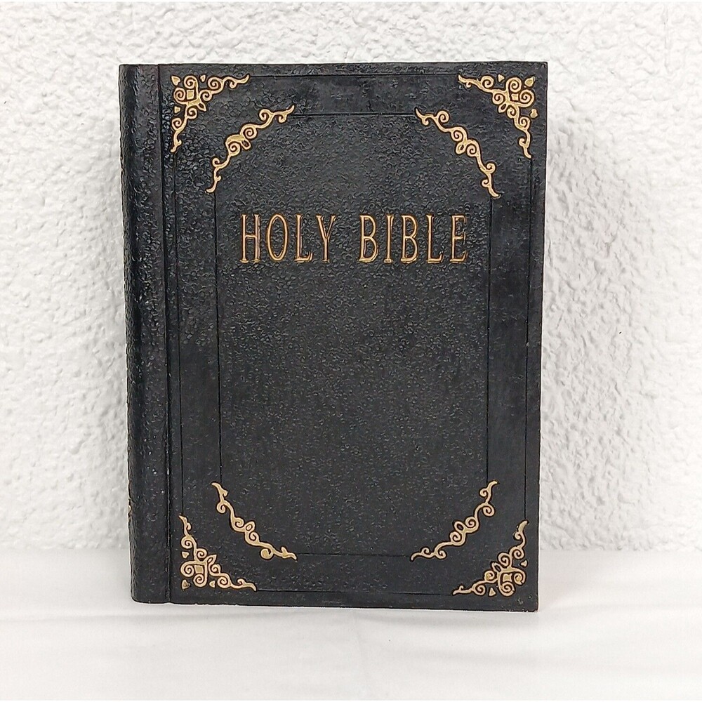 Home Interiors and Gifts Holy Bible Decorative Figurine Black Gold Resin Statue